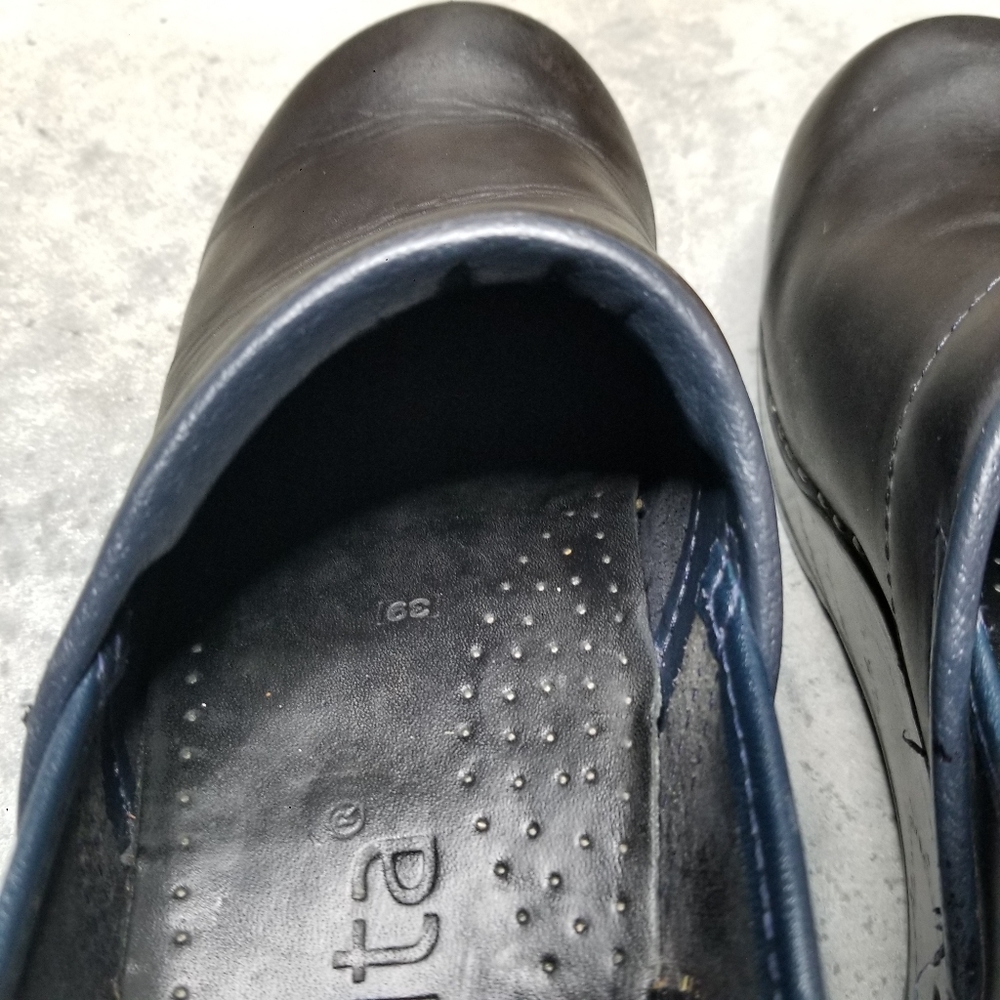 SANITA | Black Clogs Blue Trim Navy Nursing Shoes - Picture 11 of 11